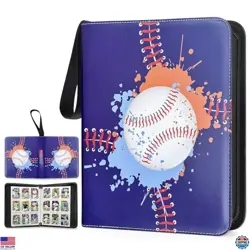 Baseball Card Binder with 50 Sleeves - 9 Pocket PU Leather Album, Holds 900 - Image 1