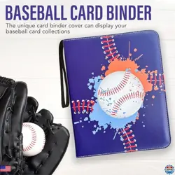 Baseball Card Binder with 50 Sleeves - 9 Pocket PU Leather Album, Holds 900 - Image 2