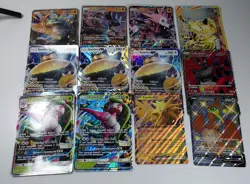 Lot of 12 Jumbo Pokemon Cards GX era Incineroar Arcanine BREAK Lycanroc Lucario - Image 1