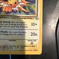 Pokemon Card - Jolteon 4/64 Holo Jungle 1999 - Image 3
