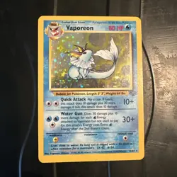 Pokemon TCG Vaporeon Holo Card Jungle 12/64 WOTC 1999 #2 - Image 1