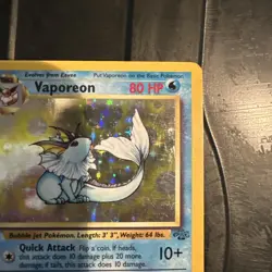 Pokemon TCG Vaporeon Holo Card Jungle 12/64 WOTC 1999 #2 - Image 4