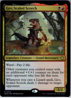 Gev, Scaled Scorch - 214 - Promo Pack: Bloomburrow - Magic MTG - NM - FOIL - B3G - Image 1