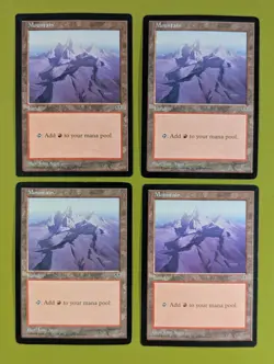 Mountain (Purple) x4 Mirage 4x Playset Magic the Gathering MTG - Image 1