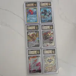 Pokemon CGC Graded Holo Card Lot of 6 - Luvdisc, Pidgeot V, Lugia V - Image 1