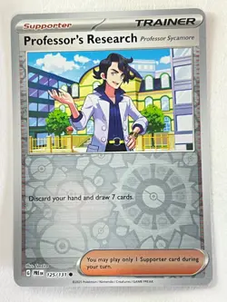 Professor’s Research 125/131 Reverse Holo Prismatic Evolutions Pokemon TCG - NM - Image 1