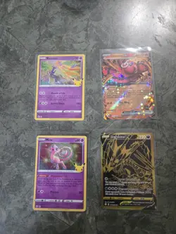 Pokemon TCG Celebrations 4 Cards Xerneas Mew Oricorio EX Eternatus V Holo lot - Image 1