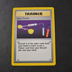 LP Pokemon Item Finder Base Set 1999-2000 4th Print 74/102 Rare - Image 1