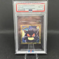 1999 Pokemon Stickers Gengar Series 1 Rare Gold Stickers PSA 8 - Image 1