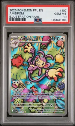 2025 POKEMON PFL EN-PHANTASMAL FLAMES | ILLUSTRATION RARE AMBIPOM 107 PSA 10 - Image 1