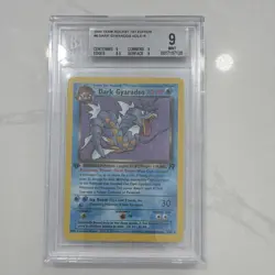 Pokemon Team Rocket 1st Edition Dark Gyarados Holo 8/82 Beckett 9 2000 - Image 1