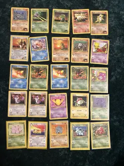 Pokemon TCG Vintage Common Uncommon 25 Cards Lot Jungle Team Rocket Gym Heroes - Image 1