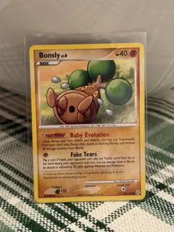 Pokemon TCG Bonsly Card 71/130 Diamond and Pearl Common MP - Image 1