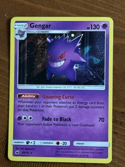 Gengar 38/111 Sun And Moon - Crimson Invasion Holo Pokemon Tcg Card LP - Image 1