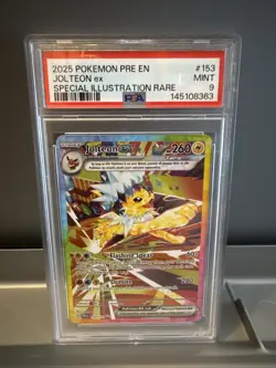 Pokemon Jolteon EX TCG Card 153/131 Prismatic Evolutions, PSA Mint 9 - Image 1