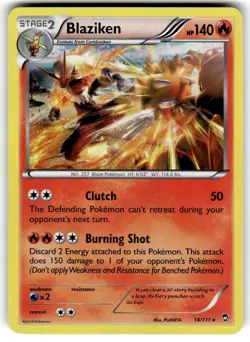 Blaziken 14/111 Holo Rare XY - Furious Fists Pokemon Card NM - Image 1