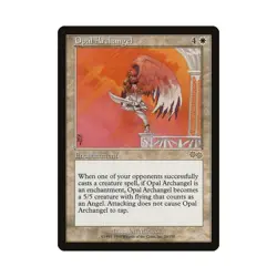 Opal Archangel MTG Urza's Saga Rare LP Lightly Played Single Card - Image 1