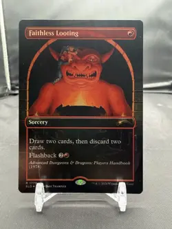 Faithless Looting 1779 Borderless Rainbow Foil D & D Secret Lair MTG NM / M - Image 1