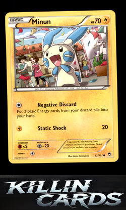 Minun 32/111 Pokemon Common XY - Furious Fists Card NM - Image 1