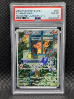 Charmander SVP EN #044 PSA 8 PC ETB Stamped Promo 2023 Pokemon Obsidian Flames - Image 1