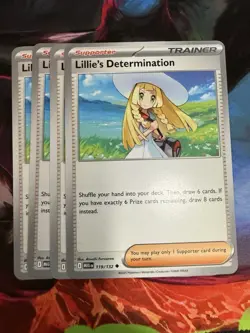 4x Lillie's Determination 119/132 - Pokemon TCG Playset (Mega Evolution) - Image 1
