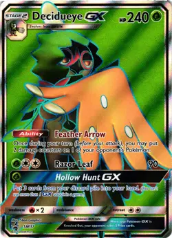 Pokemon TCG Decidueye GX SM37 Black Star Promo Ultra Rare LP - Image 1
