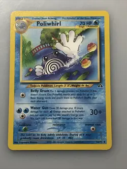 POLIWHIRL 1ST EDITION POKEMON CARD 44/75 NEO DISCOVERY NON HOLO NEVER PLAYED NM- - Image 1