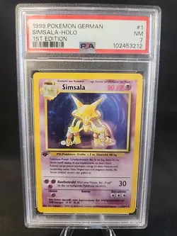 SIMSALA 1999 Pokemon GERMAN 1st Edition Alakazam Holo PSA 7 NM - Image 1