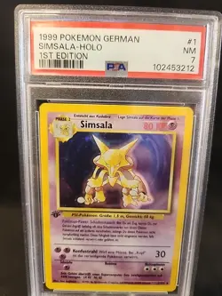 SIMSALA 1999 Pokemon GERMAN 1st Edition Alakazam Holo PSA 7 NM - Image 2