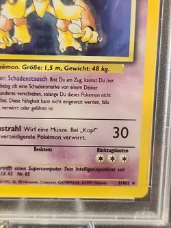 SIMSALA 1999 Pokemon GERMAN 1st Edition Alakazam Holo PSA 7 NM - Image 3