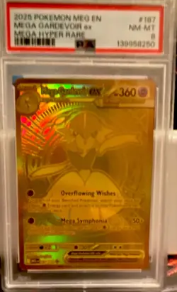 Pokemon Mega Gardevoir EX Mega Hyper Rare Holo Me01 187/132 PSA 8 - Image 1