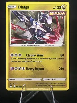 Pokemon TCG SWSH Evolving Skies Dialga 112/203 Cosmos Holo Rare - Image 1