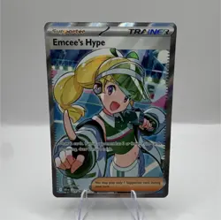 Pokemon Emcee's Hype 220/182 Sv10: Destined Rivals Ultra Rare Holo - Image 1