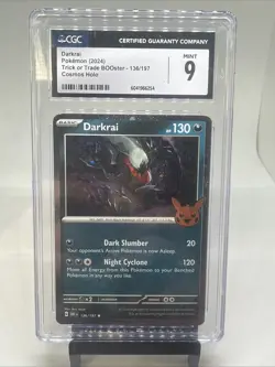 2024 Pokemon Trick or Trade Darkrai 136/197 Cosmos Holo CGC 9 Mint Halloween - Image 2