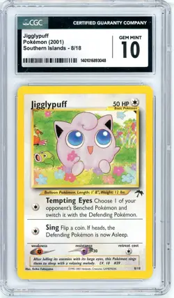 Pokemon Jigglypuff #8 Southern Islands CGC 10 Gem Mint - Image 1