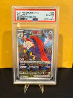 Pokemon Braviary 214/191 Sv08: Surging Sparks Full Art Illustration Rare PSA 10 - Image 1
