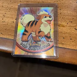 Growlithe #58 — 1999 Topps Pokemon Series 1 Blue Logo Rainbow Holo NM #troy900 - Image 1