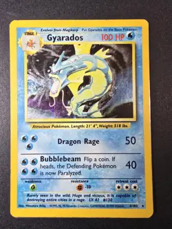 Pokemon Gyarados TCG Base Set Holo Rare Unlimited Card 6/102 NM Condition - Image 1