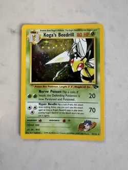 Koga's Beedrill 9/132 Gym Challenge Holo Pokemon Card NM - Image 1