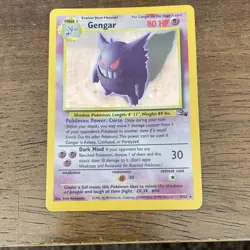 Pokemon Gengar Fossil 5/62 Holo Rare 80 HP Stage 2 Unlimited English Card - Image 1