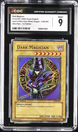 Dark Magician LOB-005 1st Edition Asian - English CGC 9 Graded Yugioh Card - Image 1