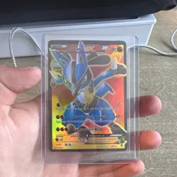 Pokemon Lucario EX 107/111 XY Furious Fists Ultra Rare Full Art Holo 180 HP Card - Image 1