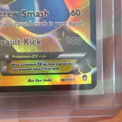 Pokemon Lucario EX 107/111 XY Furious Fists Ultra Rare Full Art Holo 180 HP Card - Image 3