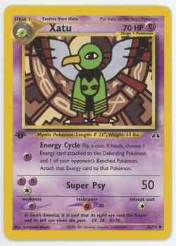 Xatu 52/75 1st Edition Uncommon Neo Discovery Pokemon Card 2001 WOTC First - Image 1