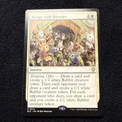 Tempt with Bunnies Commander: Bloomburrow Regular Near Mint - Image 1