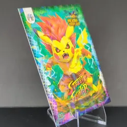 2025 Pikachu Cosplay Street Fighter CRACKED ICE Pokemon Card 160 - Image 3