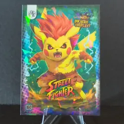 2025 Pikachu Cosplay Street Fighter CRACKED ICE Pokemon Card 160 - Image 5