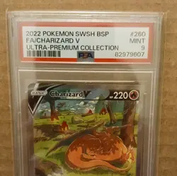 Pokemon Charizard V SWSH260 PSA 9 Full Art Promo Holo - Image 3