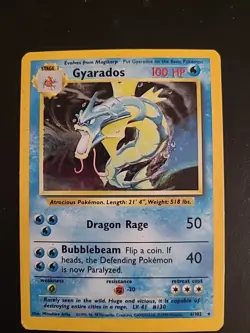 Gyarados 6/102 Holo Rare Base Set Unlimited Pokemon WOTC Vintage MP - Image 1