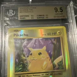 Pokemon TCG Evolutions 2016 Pikachu 35/108 Reverse Holo Beckett 9.5 Common - Image 2